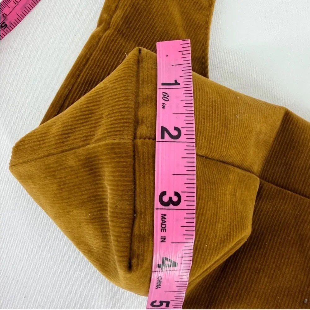 Merit Rust Brown Corduroy Tie Handle Cosmetic Bag NEW